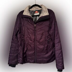 Columbia Omniheat Sz XL Women's Deep Purple Ski Jacket w/ faux fur collar